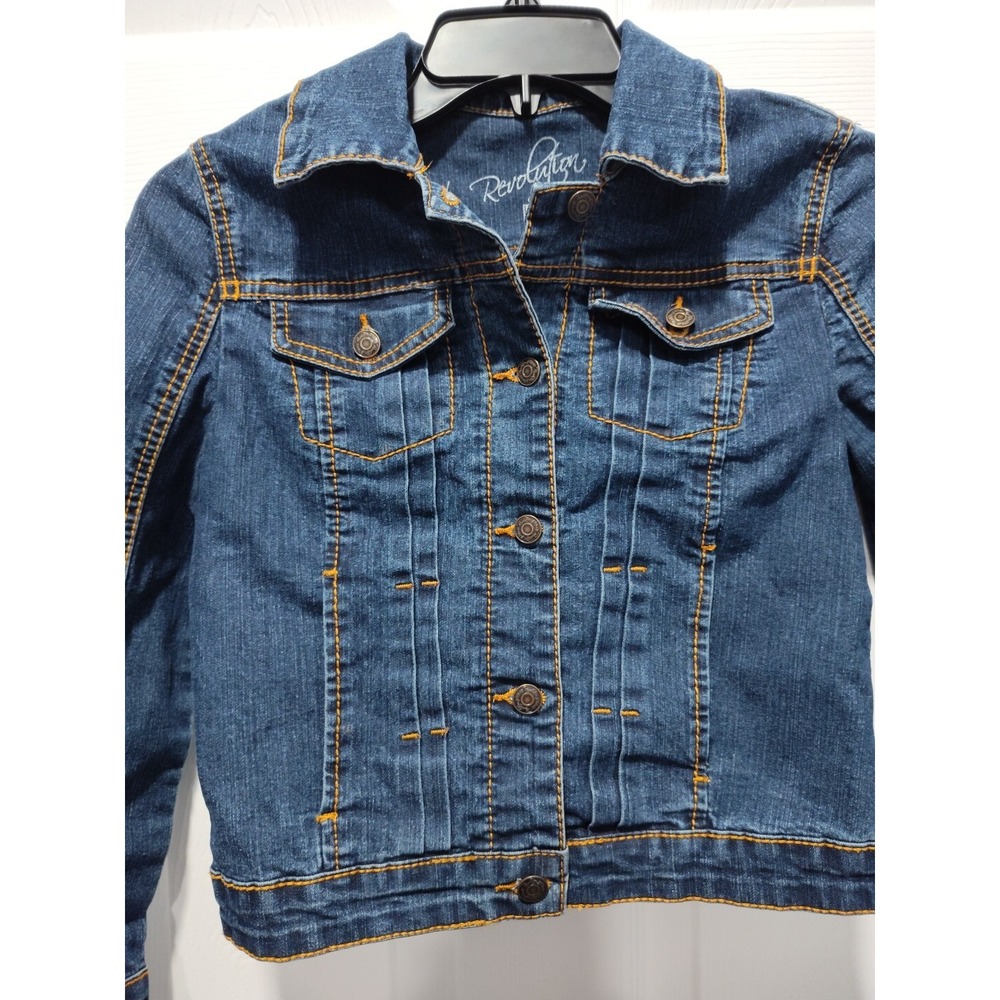 Revolution by Revolt Girls Jean‎ Size Medium Denim Jacket Farm & Fleet Trucker - Picture 3 of 9